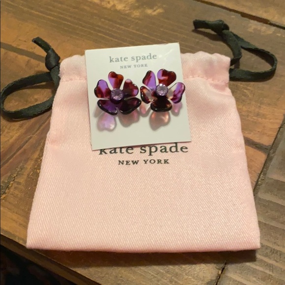 NWT! Kate Spade “Petal Pushers” earrings. Purple - Picture 5 of 10